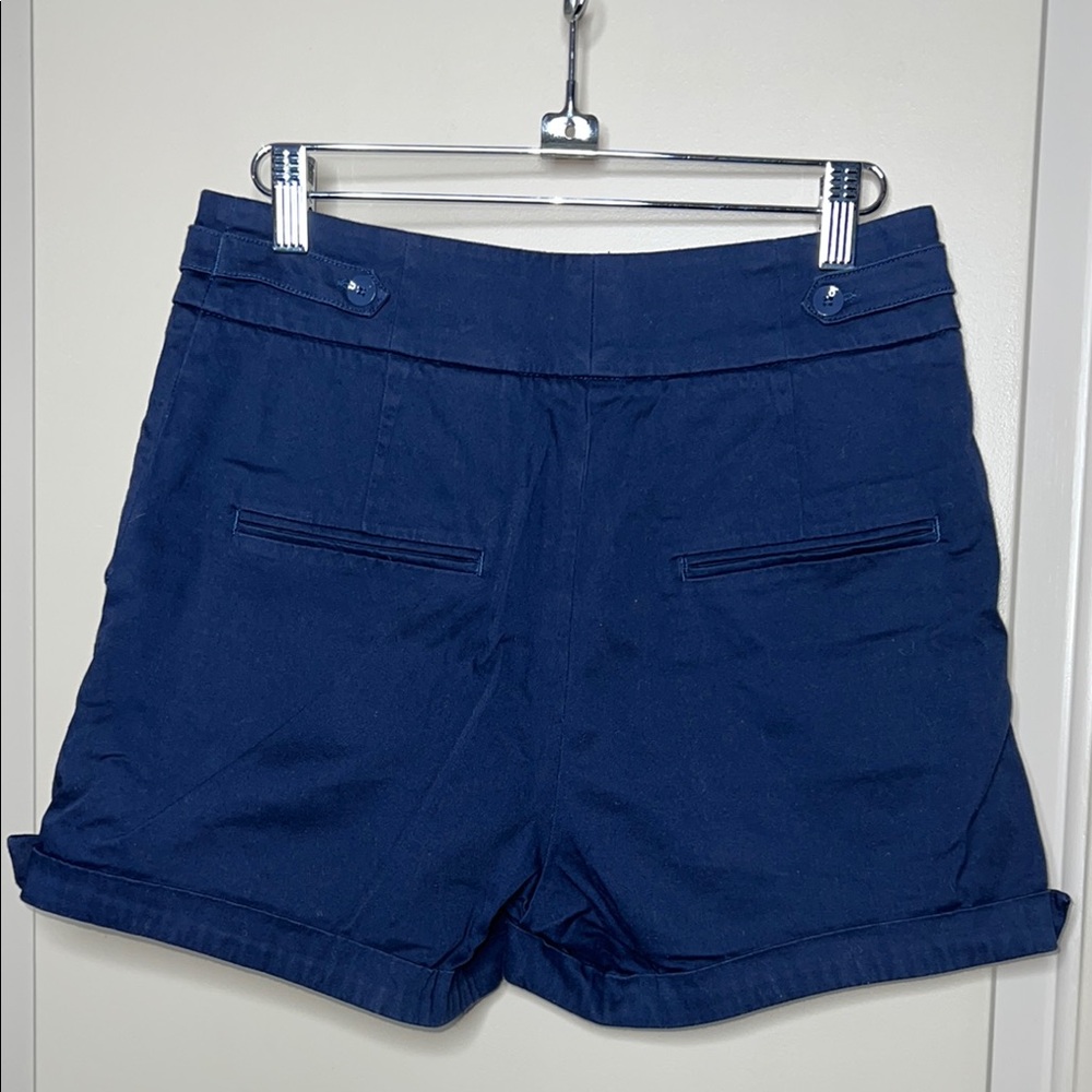 H&M Blue High Waist Tailored Shorts - Picture 4 of 7
